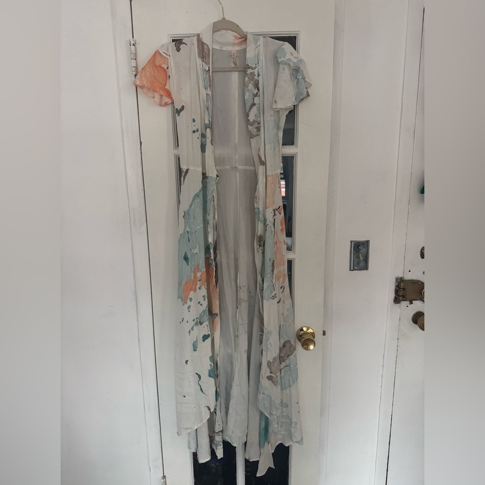 Raga Head in the Clouds Wrap Dress in Blue/White Multicolor XS - Picture 3 of 5